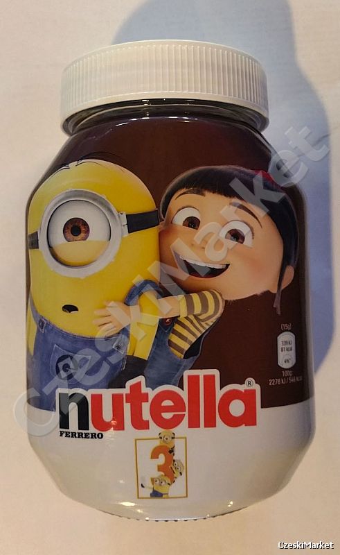 Nutella 1 kg w szklanym słoiku z Minionkami :) Minionki i nutella :)