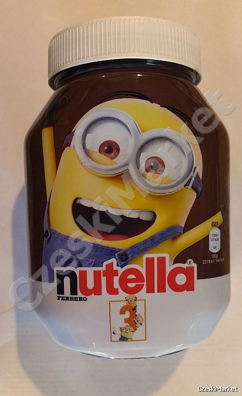 Nutella 1 kg w szklanym słoiku z Minionkami :) Minionki i nutella :)