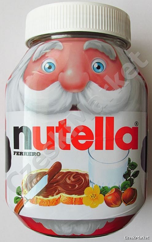Okazja! Nutella 1 kg w szklanym słoiku - Św. Mikołaj, Święta ! różne wzory