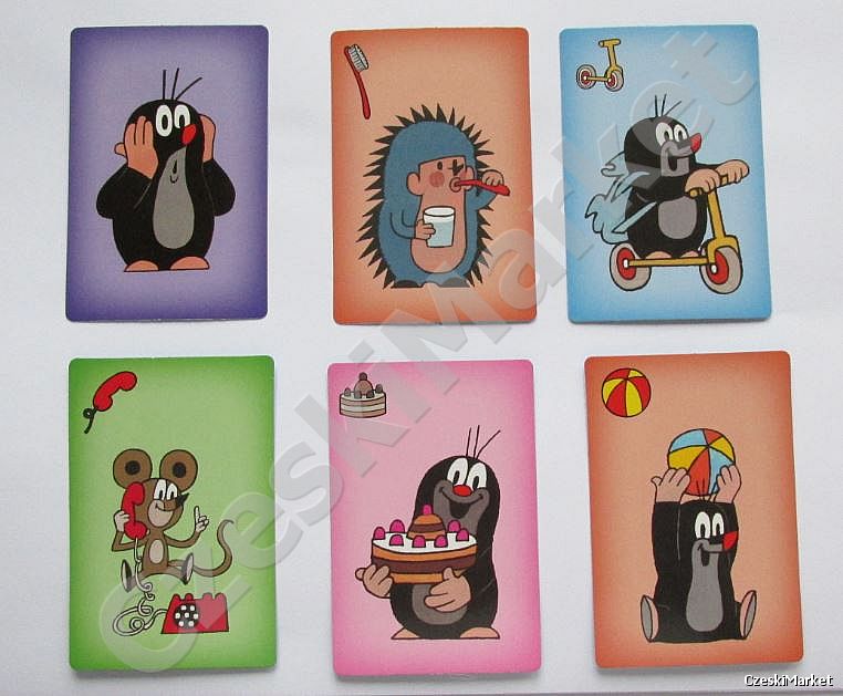 Piękne karty do gry - Czarny Piotruś - Krecik - zielone opakowanie Krecik, jeżyk, zając
