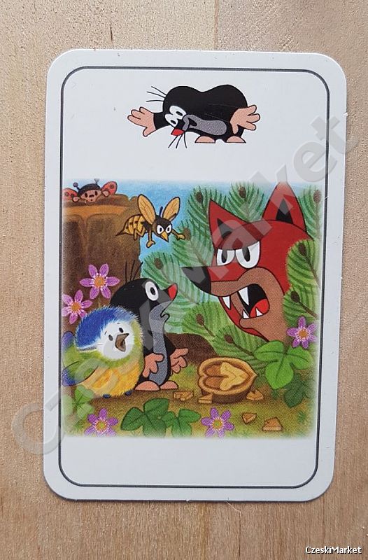Karty do gry - Czarny Piotruś - Krecik i Przyjaciele - śliczne obrazki pory roku