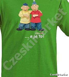 Koszulka - rozm 122 - Pat i Mat kolor kiwi zielona - serial Sąsiedzi