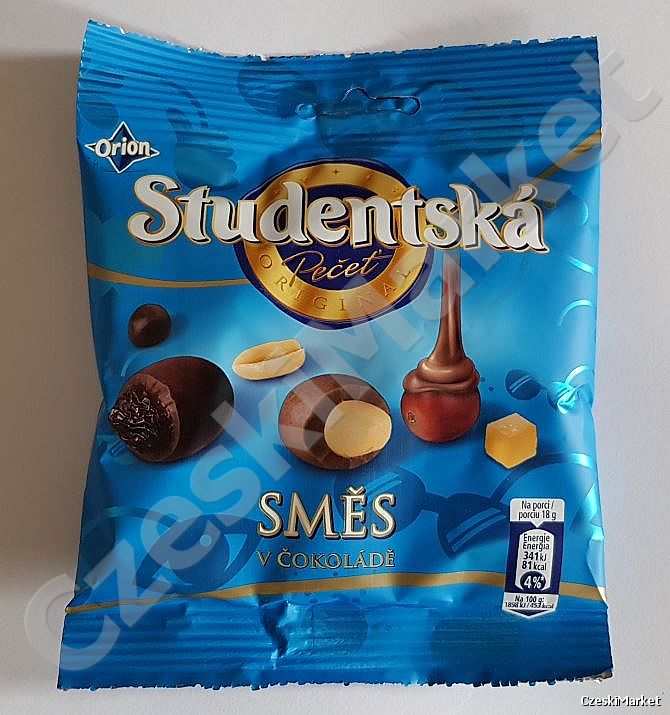 Studentska mieszanka mix w czekoladzie - orzechy, galaretka, rodzynki w czekoladzie 90g draże