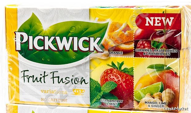 Pickwick 4 w 1 - wariacja żółta - Nowość - pomarańcza, truskawka, mięta, imbir, wiśnie, limetka, mango