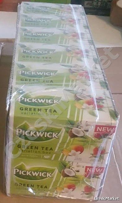 Taniej paczka 12 herbat - Pickwick - Herbata Zielona 4 w 1 - mango jaśmin truskawka kokos żurawina