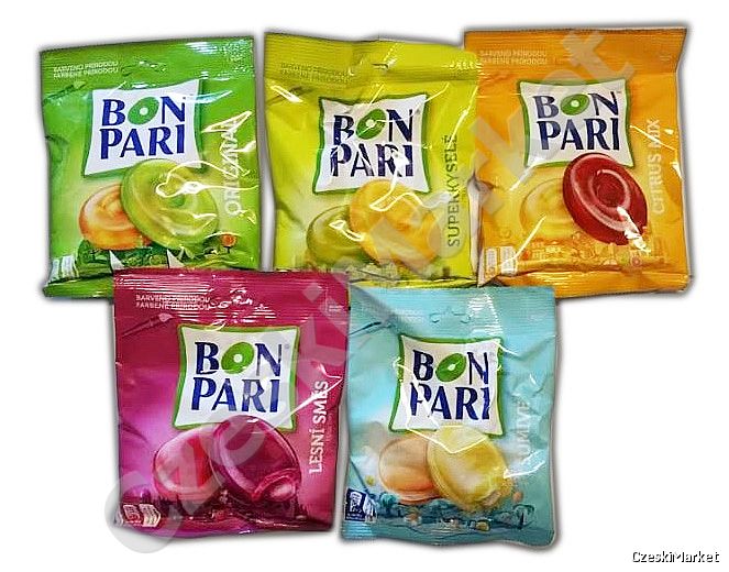 ZESTAW 5 x Bon Pari - pyszne cukierki od 1977r różne smaki (OPIS!)