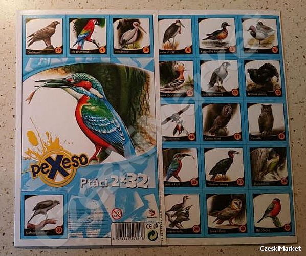 OSTATNIE SZTUKI Pexeso, pekseso - Ptaki - różne gatunki - gra pamięciowa (poziom trudności wysoki) ptak