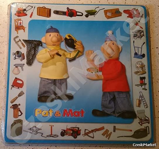 Obrazek, podkładka korkowa Sąsiedzi Pat i Mat z rybką - wędkarze 25 cm rybacy łowić ryby