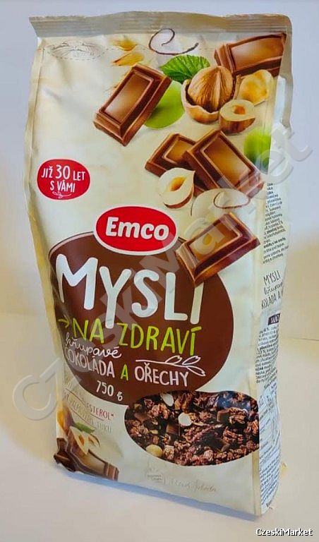 Emco Crunchy musli 750 g z orzechami i czekoladą 750g (bez oleju palmowego!) müsli