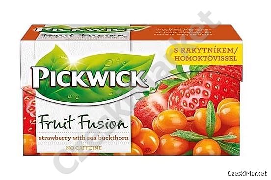 NOWOŚĆ Herbata Pickwick - Rokitnik i Truskawka (wyborna na gorąco i na zimno) 20 sztuk w kopertkach