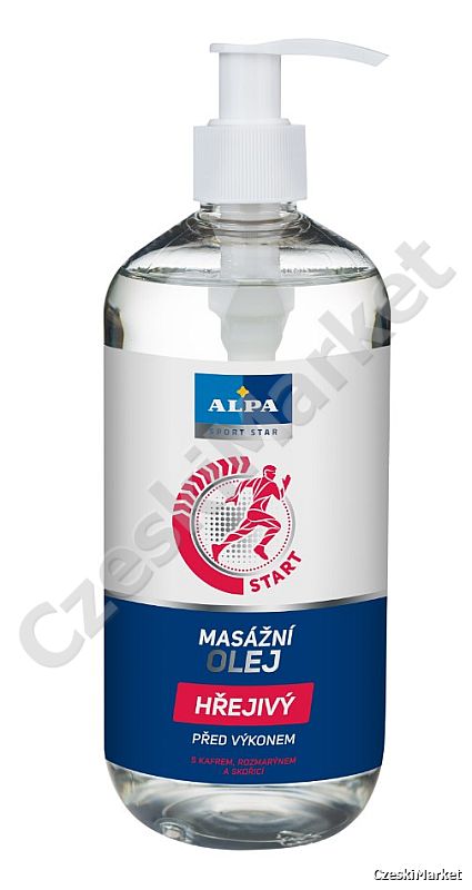Alpa oliwka do masażu automasaż grzejąca rozgrzewająca 500 ml (kamfora, rozmaryn, cynamon) sport